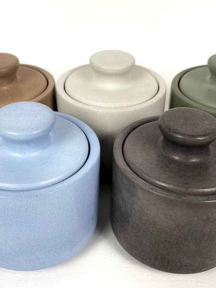 Bordssalt | Contenant en béton de 3" avec couvercle pour la vente par Nordic Pine Home