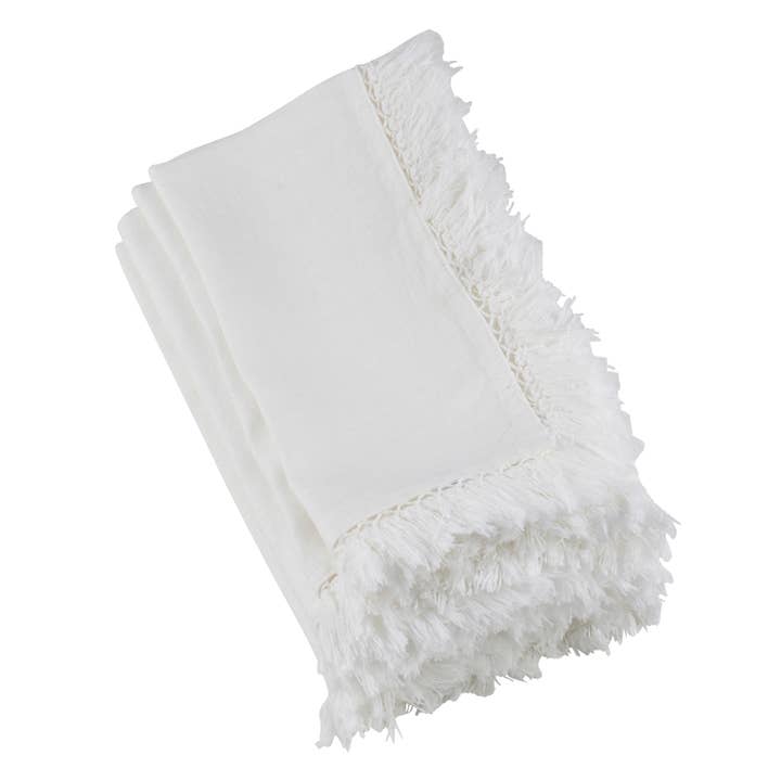 Stenvasket Serviet med Frynser - Sælges i sæt af 4 stk, Prissat pr. stk. for engroshandel hos Saro Lifestyle
