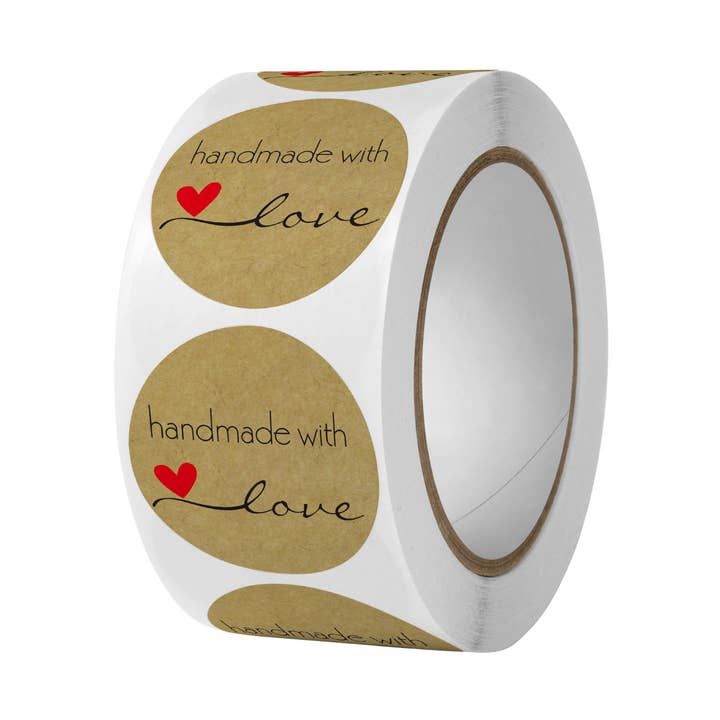 Pegatina de cierre Hecho a mano con amor - 25mm - Etiqueta adhesiva - 500 unidades para venta al por mayor de kadopapier.net