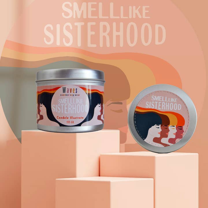 Waves soy wax - Venta al por mayor Velas en tarros - Vela ilustrada SisterHood1