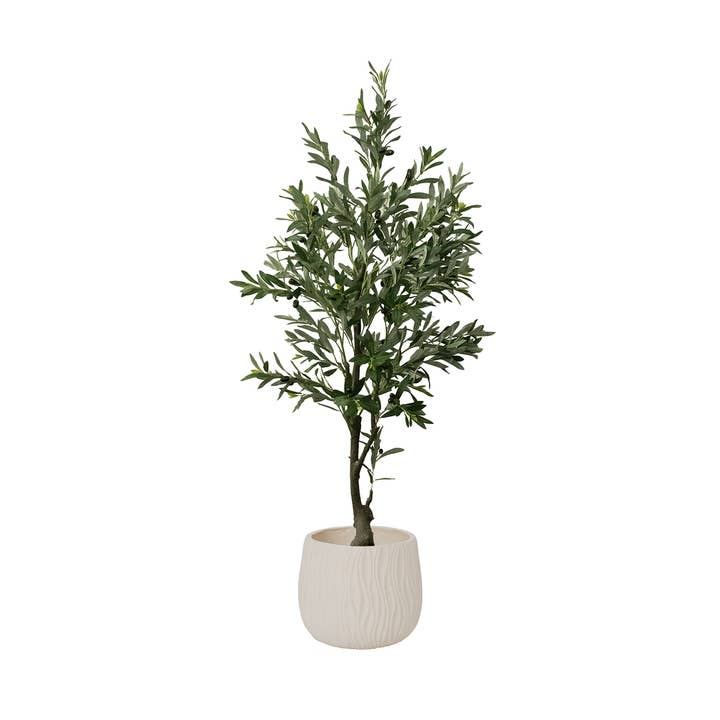 64.6 Artificial Olive tree|Shell designed fiberstone planter for wholesale by MinxNY