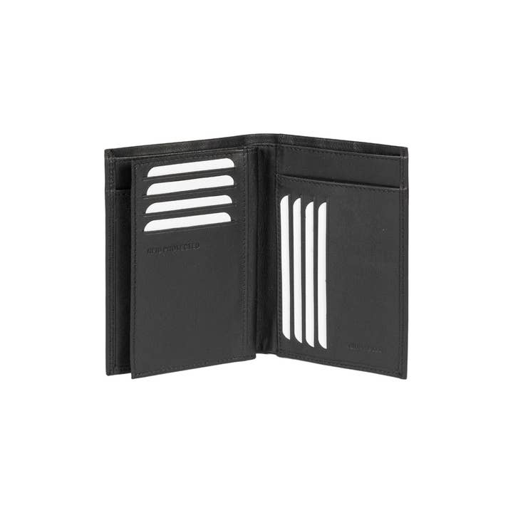 Kaili mood / RENATO BORZATTA - Italy since 1978 - - Wholesale Wallet - Men's - RB12009A | Folded men's pocket wallet in genuine full-grain leather, with light grain. Color Black. RFID protection. Dimensions when closed: 9.5 x 13 x 2 cm. Packaging: Bottom/lid gift box2