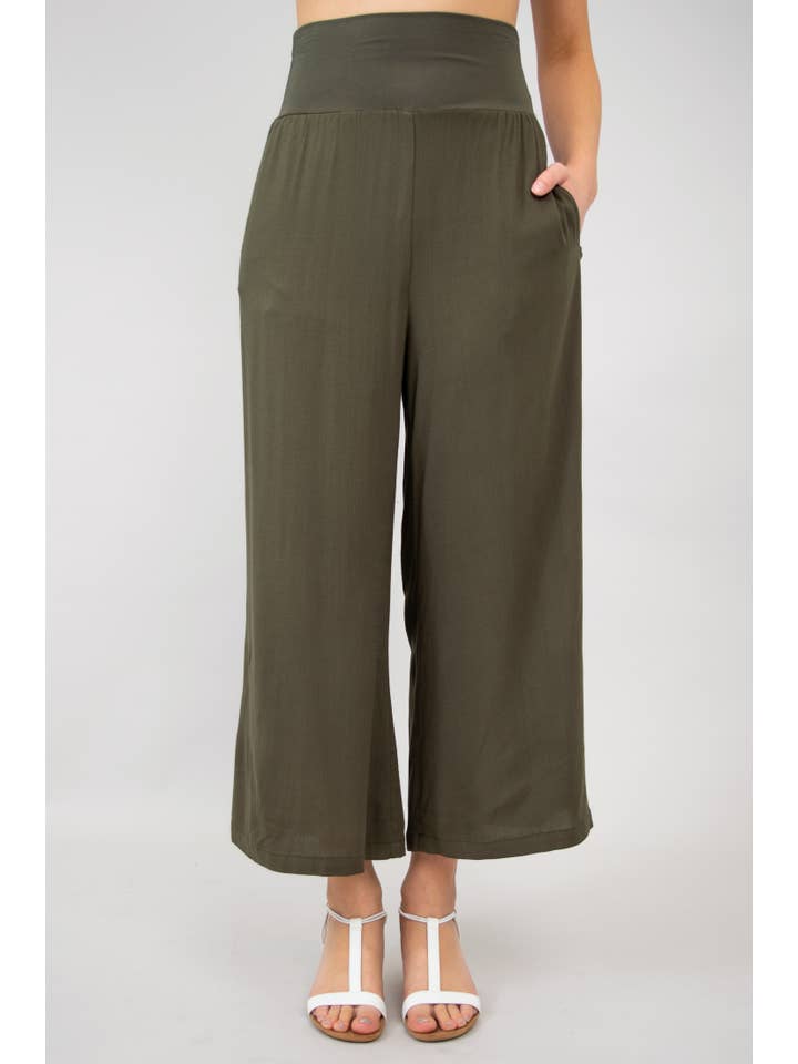 Blue Sky Clothing Co LLC - Wholesale Pants - Women's - Landon Capri, Khaki, Linen Bamboo5