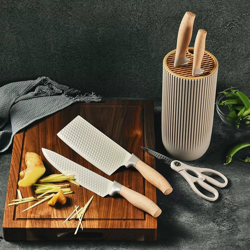VIGOR - Wholesale Knife Set - Stainless Steel Kitchen Knives Kitchen Knife Wood Grain16