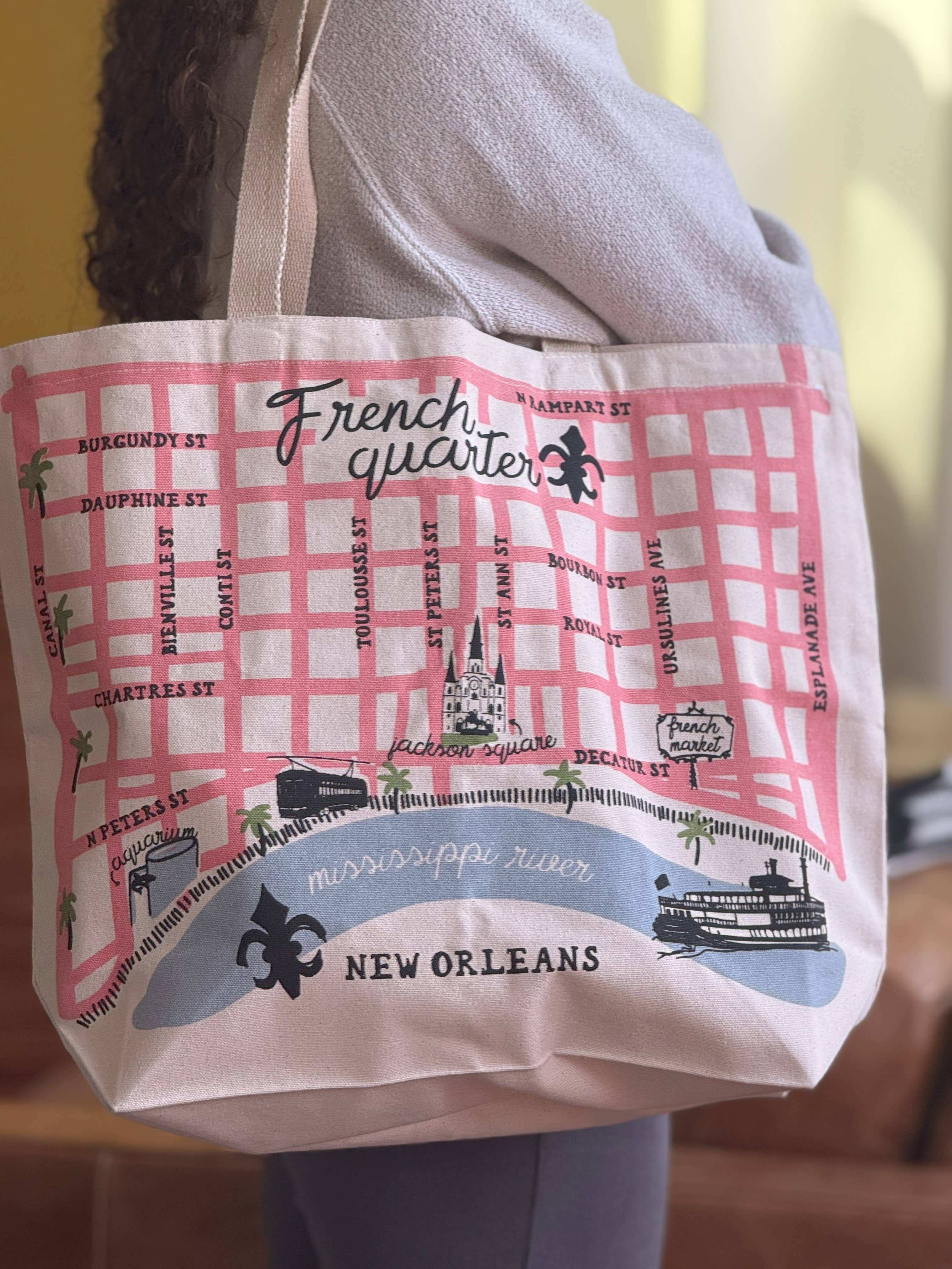 THE PARISH LINE - Wholesale Tote Bag - Women's - Tote - French Quarter Map1