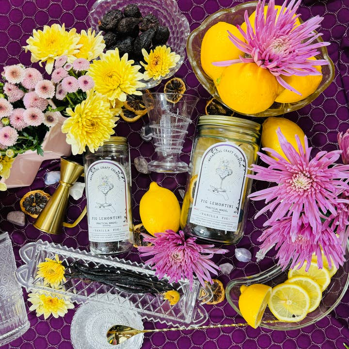 Practical Magic Apothecary & Craft Cocktails – wholesale DIY drink kit – Fig Lemontini Craft Cocktail Infusion Drink Kit -Glass Jar1