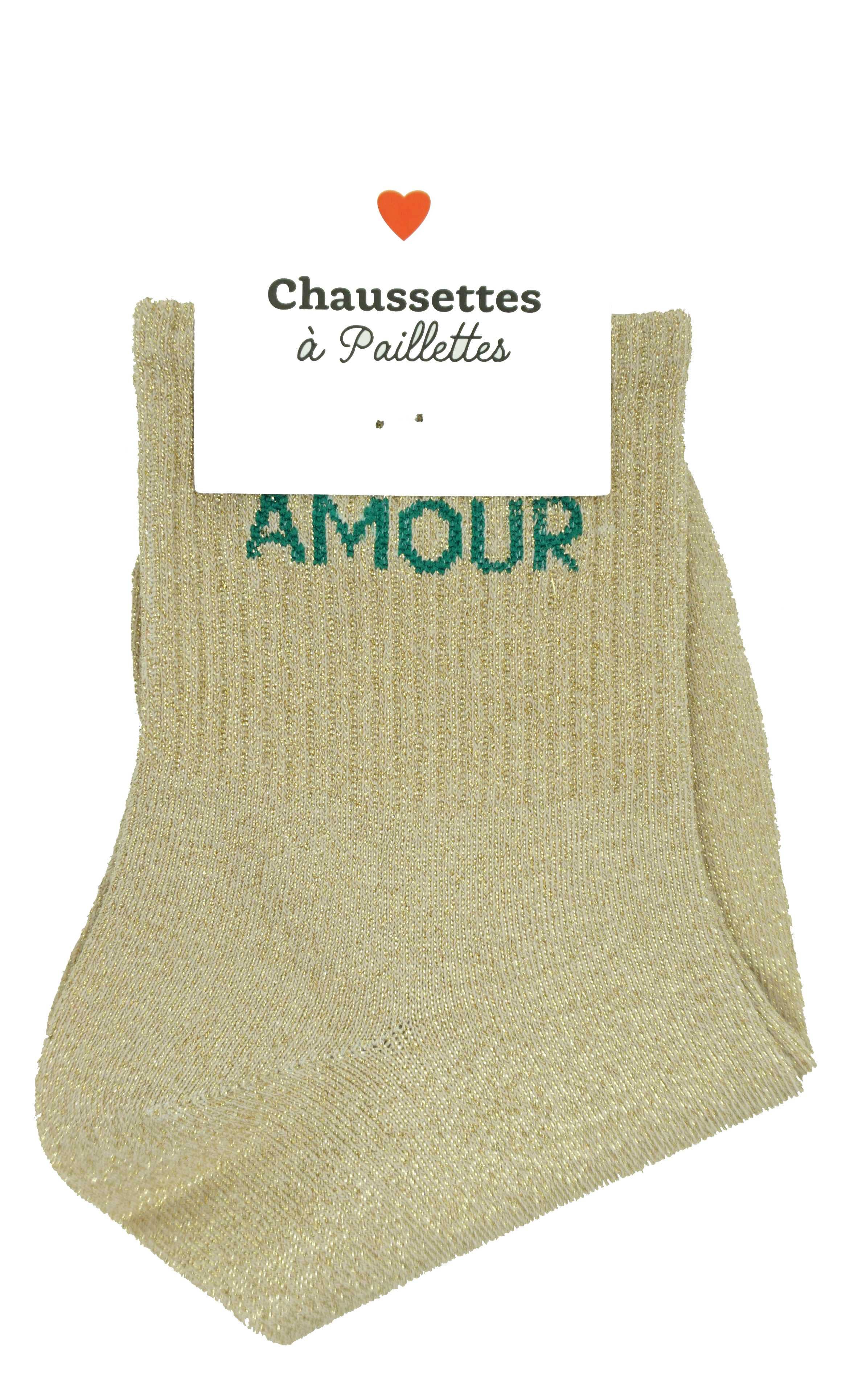 Anais - Vente Chaussettes – femme - Paire de chaussette à paillette message16