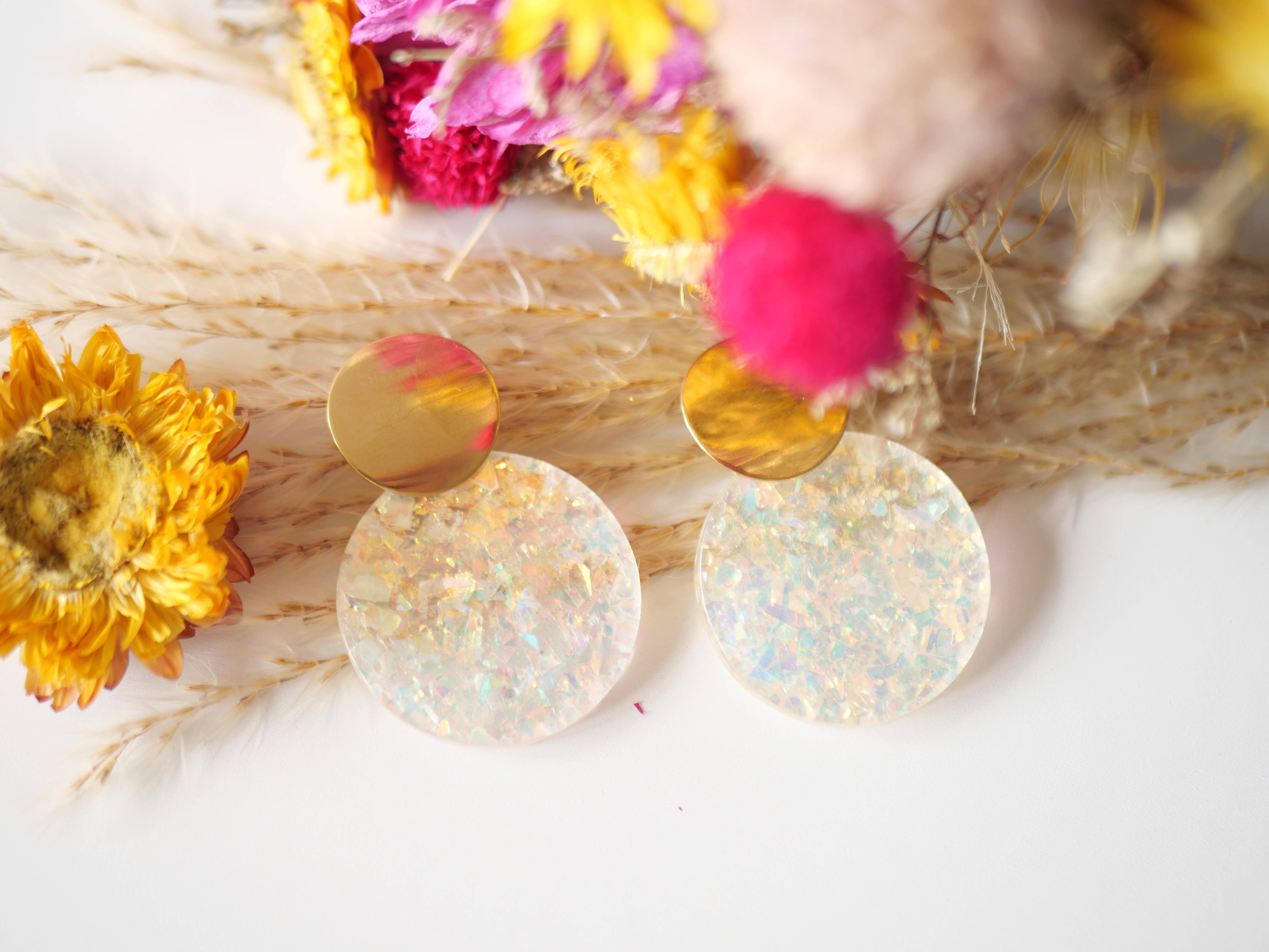 Azeria Création - Venta al por mayor Pendientes colgantes - Pendientes Pia con gancho de acero inoxidable y hebilla de acetato3