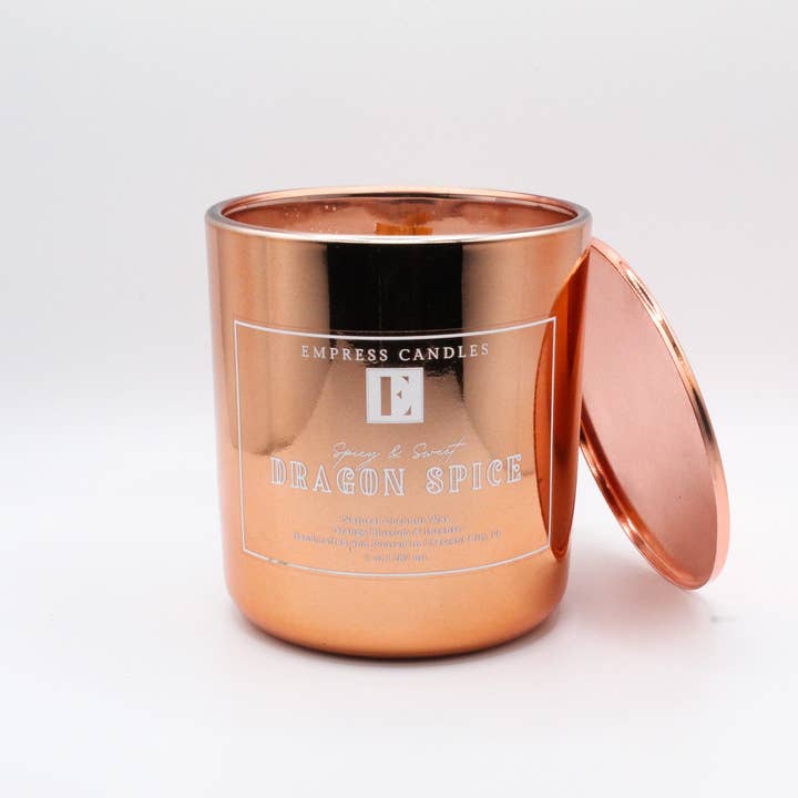 Natural Nontoxic Vegan Long Burning Time Orange Blossom & Incense "Dragon Spice" Candle for wholesale by Empress Candles