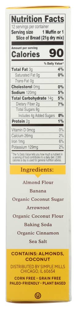 KeHE Distributors, LLC - Wholesale Muffin Mix - Simple Mills Mix Muffin Banana 9 oz3