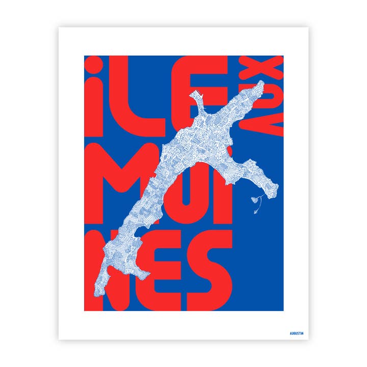 Ile Aux Moines (rouge) - affiche pour la vente par Augustin