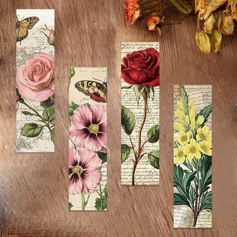 Magnifique Hearts – wholesale Bookmark – Vintage Floral Bookmarks – 5.9" Botanical Illustrations6