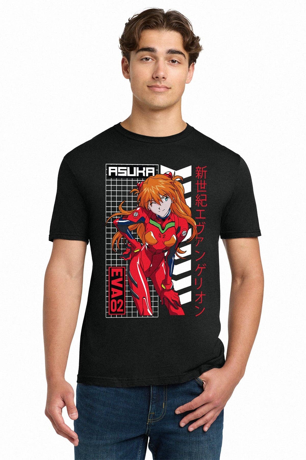 Fundom - Wholesale T-Shirt (Graphic) - Unisex - Neon Genesis Evangelion Asuka EVA-02 Battle Suit Adult Tee1