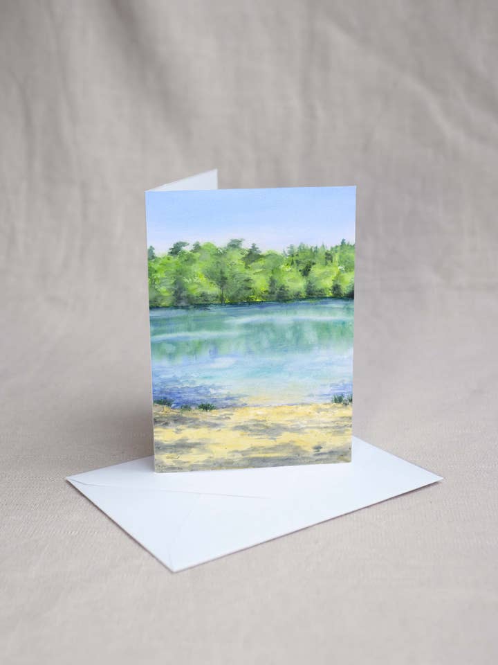 Folded card forest lake for wholesale by Jona Art