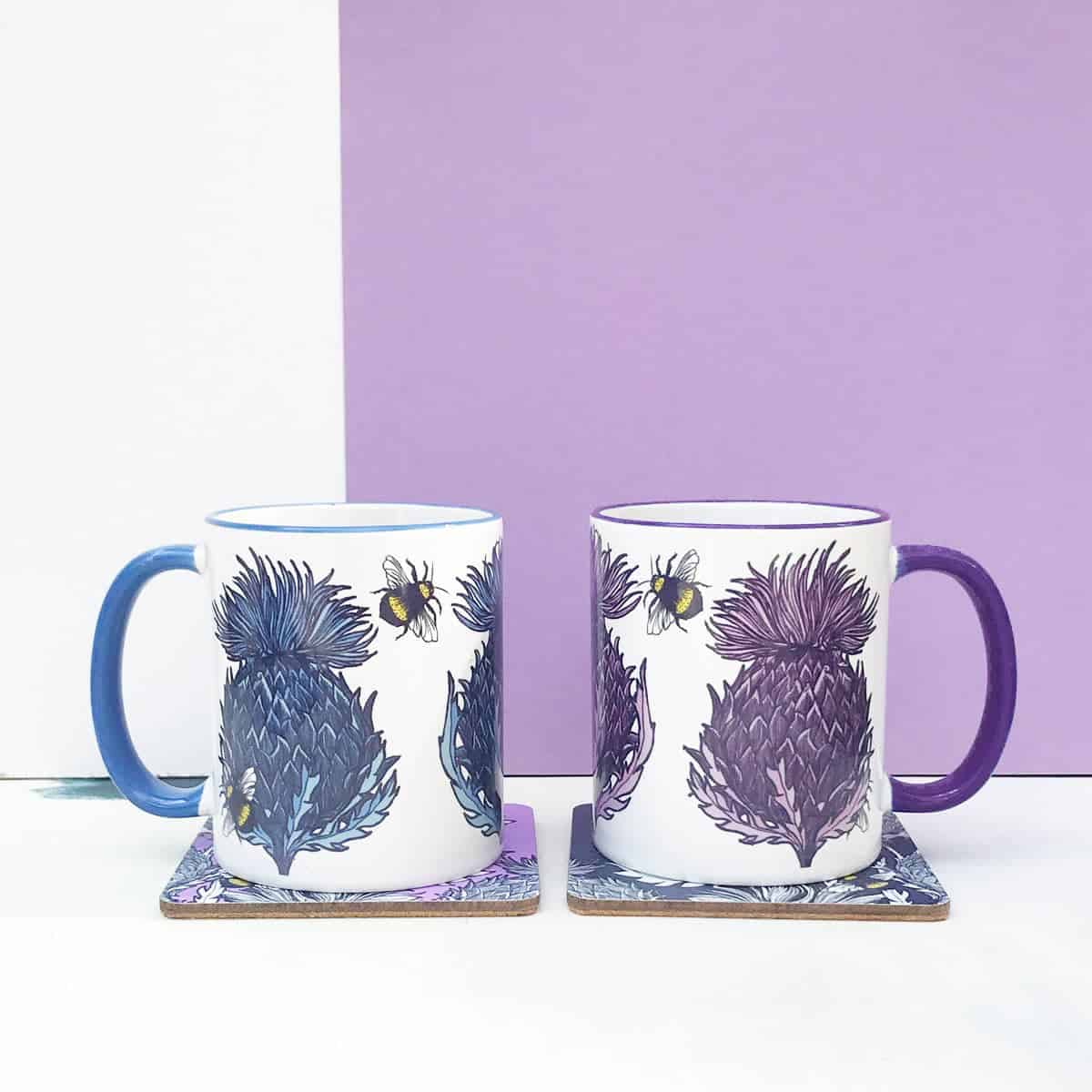 Gillian Kyle - Wholesale Coffee Mug - Scottish Thistle Chunky Mug - lilac3