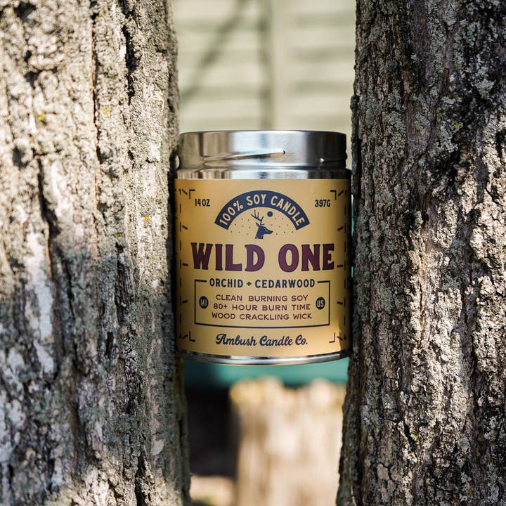 Ambush Candle Co. - Wholesale Travel Candles - Wild One | Orchid + Cedarwood 14oz Soy Candle2