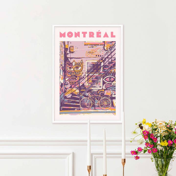 Newpencilbox Art - Wholesale Poster - Montreal Graffiti & Staircase Urban Street Art Poster