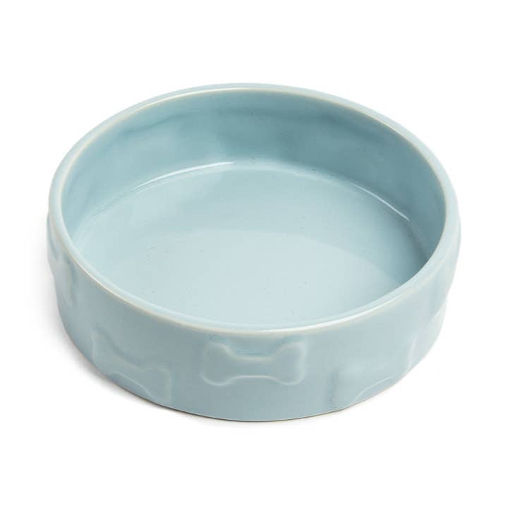 Park Life Designs - Vente Gamelle – chat et chien - Gamelle pour animal « Manor Blue » en céramique bleue poudrée0