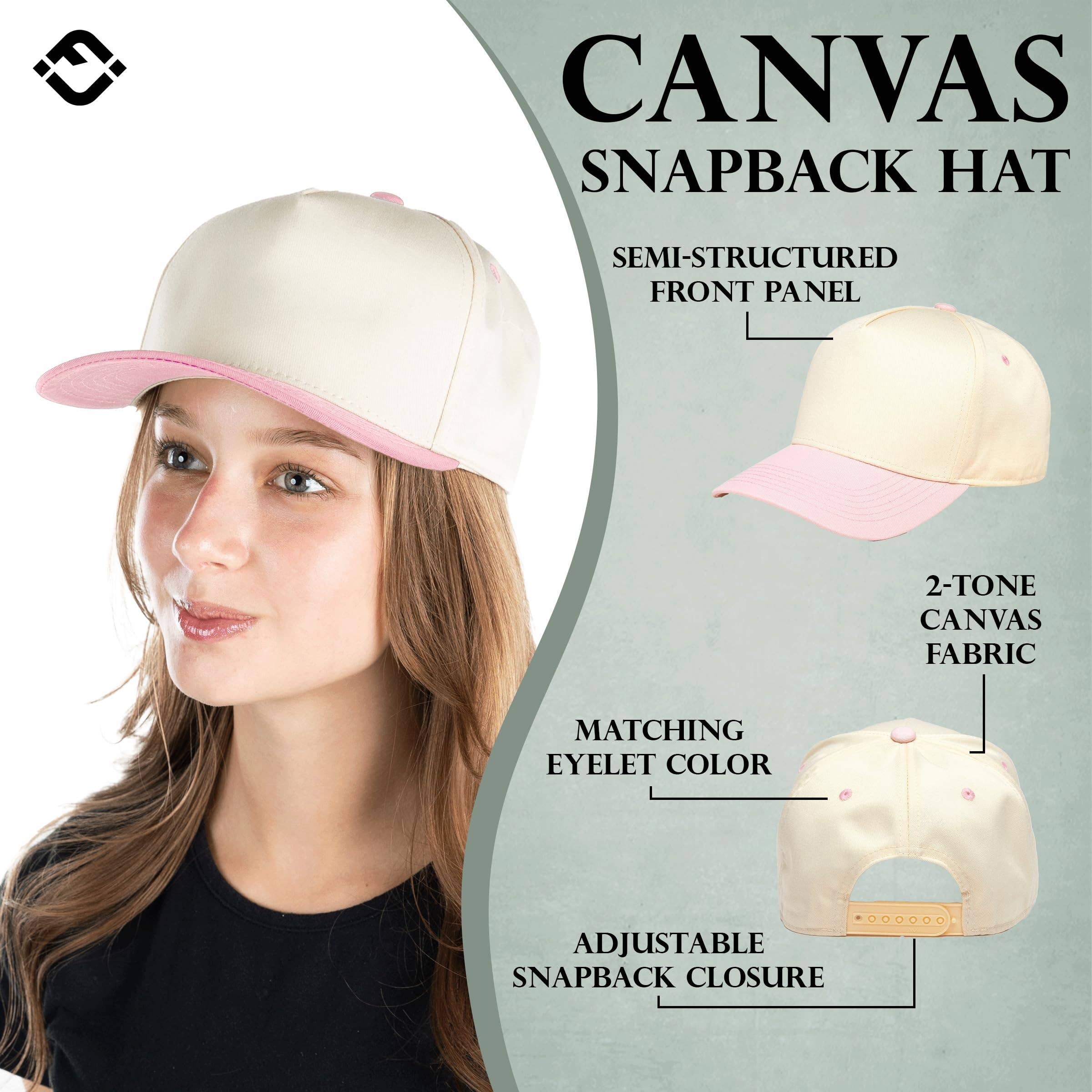 Funky Junque - Wholesale Baseball Cap - Unisex - Two Tone Vintage Snapback Hat - Light Pink/Beige3