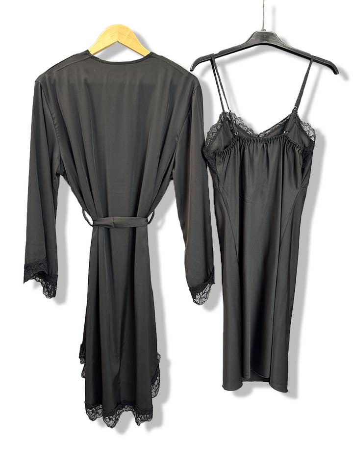Assorted Satin Pyjama Set Nightie and Robe/N46501 for wholesale on Faire2