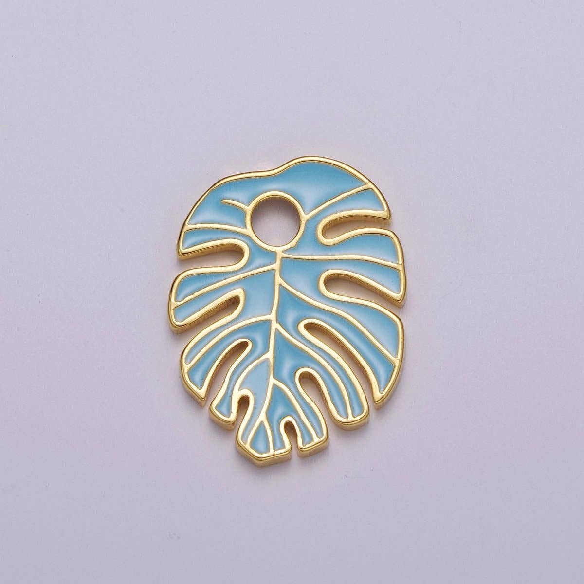 Aim Eternal - Wholesale Individual Charm/Pendant - Colorful Enamel Tropical Monstera Leaf Plant Charm Necklace Bracelet Earring Pendant Gold Filled Leaf Nature Charm Large Leaf Charm M-790 - M-8006