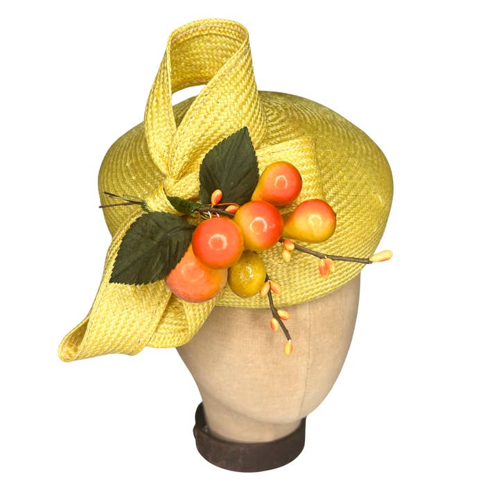 Orange Blossom Fascinator for wholesale by Kathy Jeanne Millinery