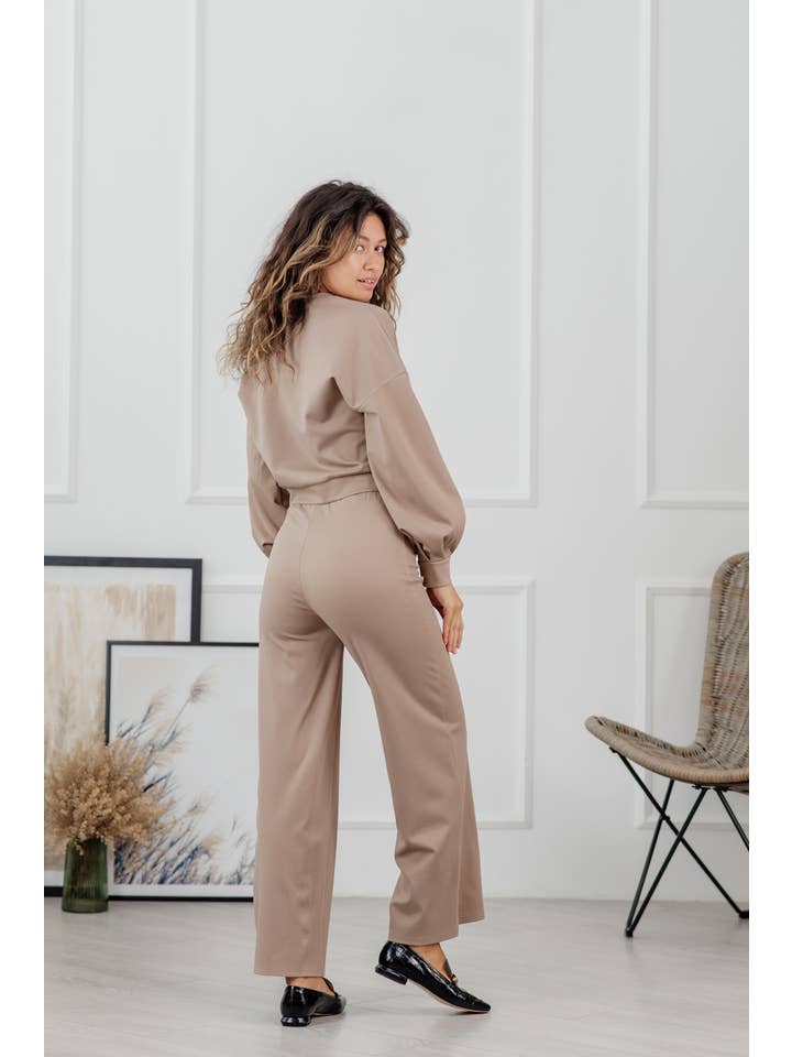 Azuri - Vente Ensemble haut et pantalon (PAS d'intérieur) - Femme - Costume en coton avec sweat court2