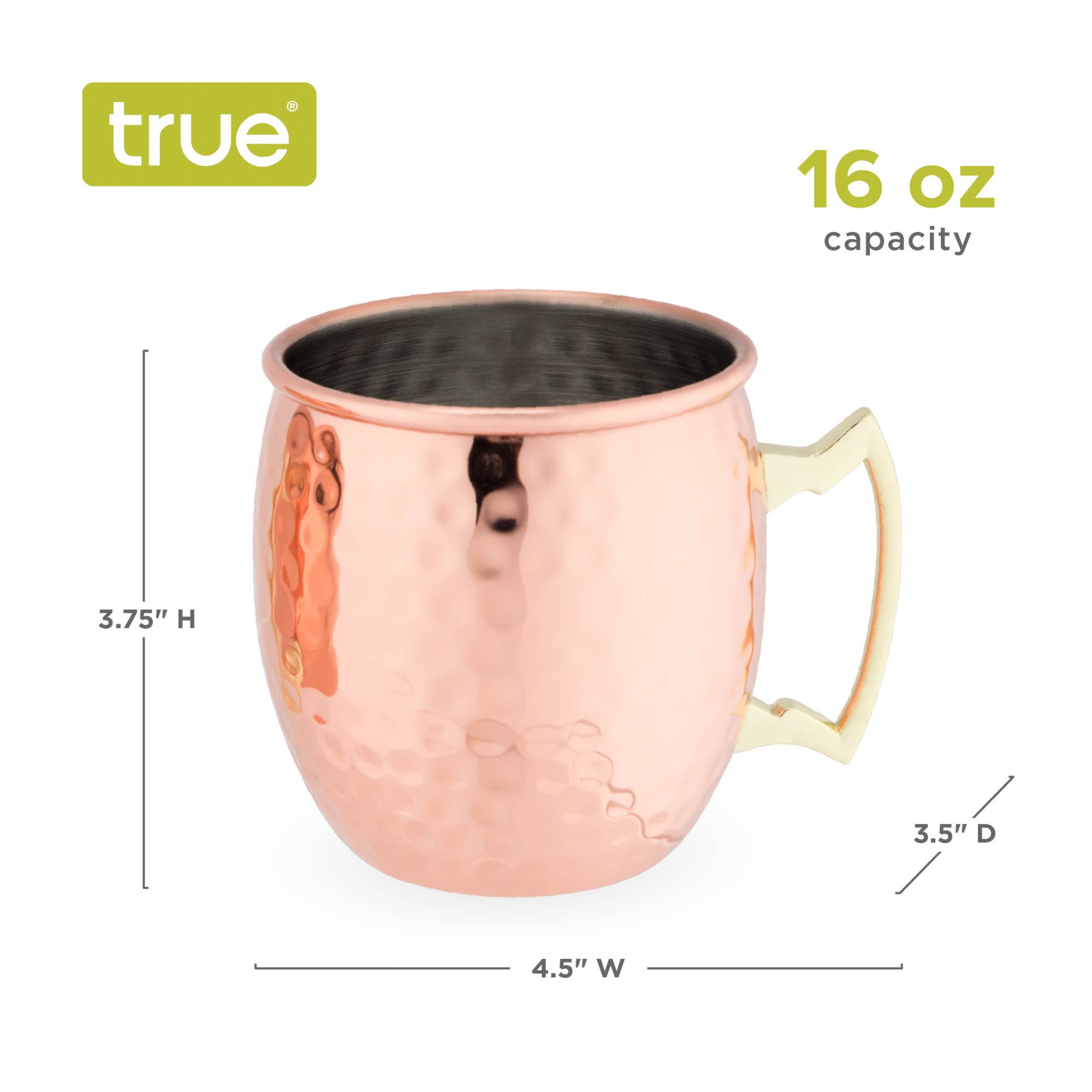TRUE - Wholesale Cocktail/Liquor Glass - Hammered Copper Plated Moscow Mule Mugs Set of 25