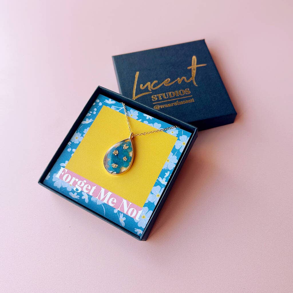 Lucent Studios Ltd - Wholesale Pendant/Charm Necklace - Real Pressed Flower Teardrop Pendant Necklace5