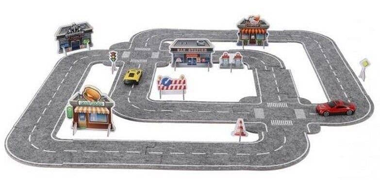 KIDDY-MOOV - Wholesale Toy Set - Kids - Racing Track Puzzle Set + 2 Cars 30X22X5.5cm1