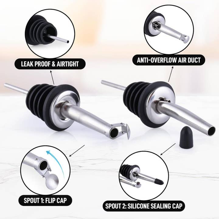 Zulay Kitchen - Wholesale Oil/vinegar dispenser - Olive Oil Dispenser Bottle16.9 oz with Accessories10