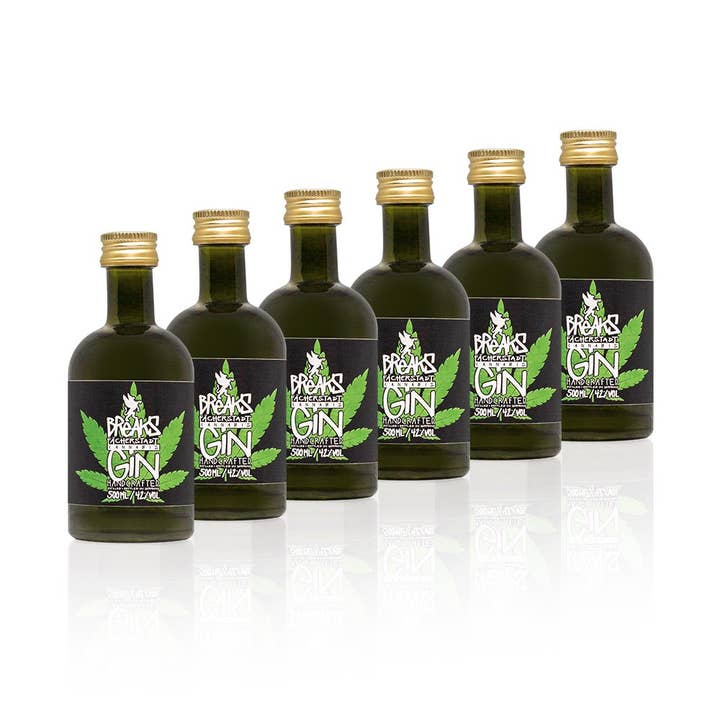 Breaks Gin Manufaktur - Vendita all'ingrosso Gin - Set di 6 Little Breaks Gin 50ml - Cannabis Gin