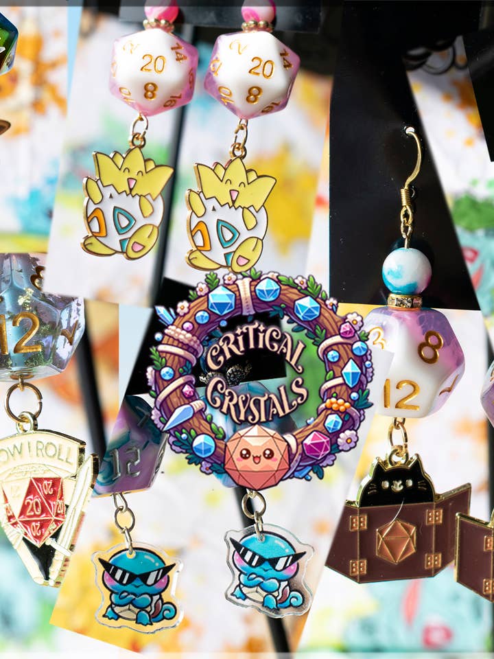 Caja al por mayor de pendientes de dados para venta al por mayor de Melody's Menageries (Critical Crystals)
