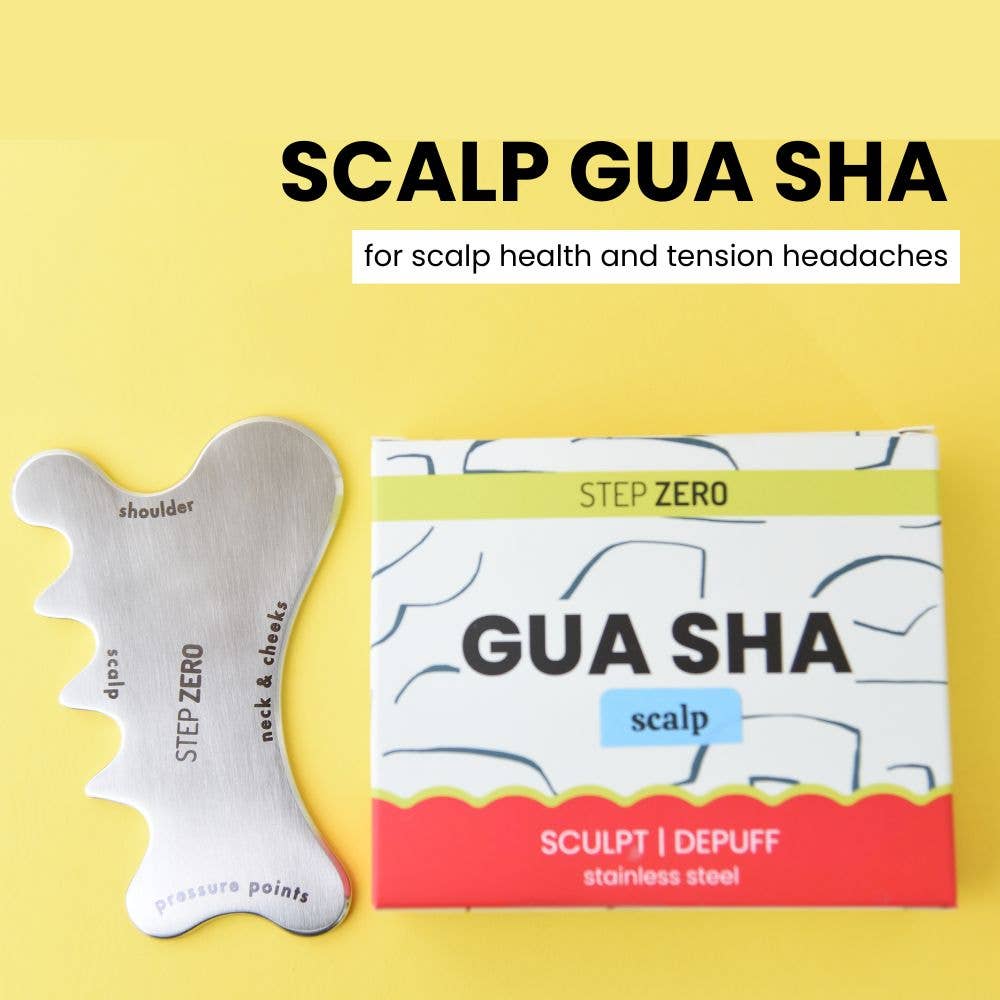 STEP ZERO Skincare – Engroshandel Gua Sha – STEP ZERO Scalp Gua Sha i 100 % rustfrit stål | Zero waste1