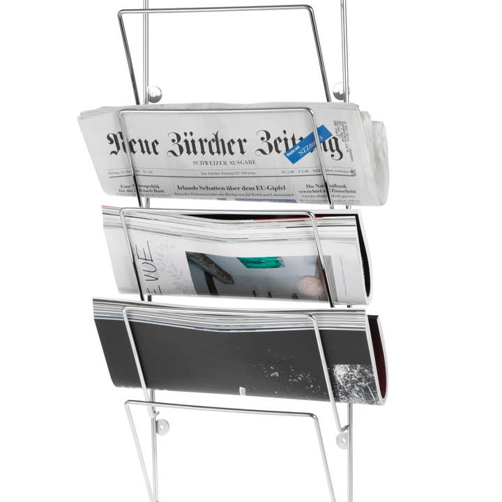 TMP wandtijdschrifthouder 5-delig van chroom voor wholesale door Thomas Merlo & Partner