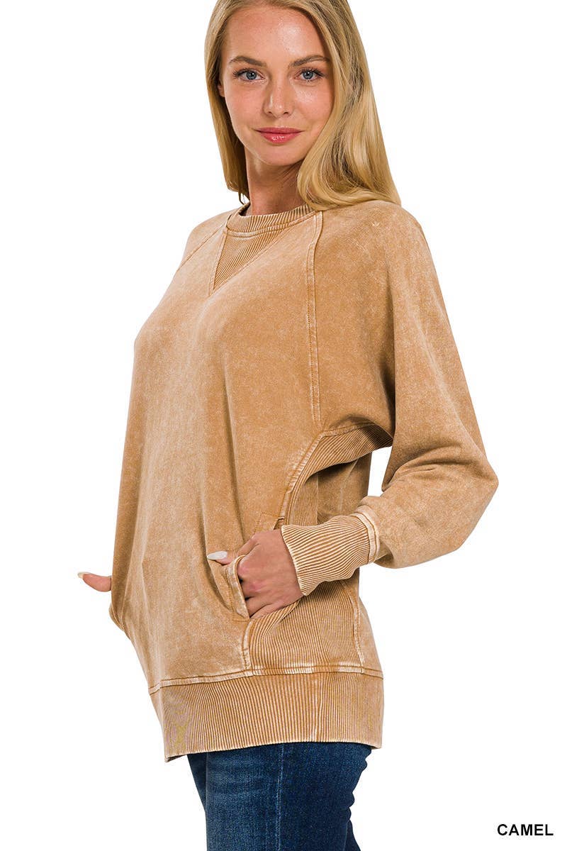 Vanilla Monkey - Venta al por mayor Sudadera - Mujer - Jersey de felpa francesa lavada con ácido con bolsillos9