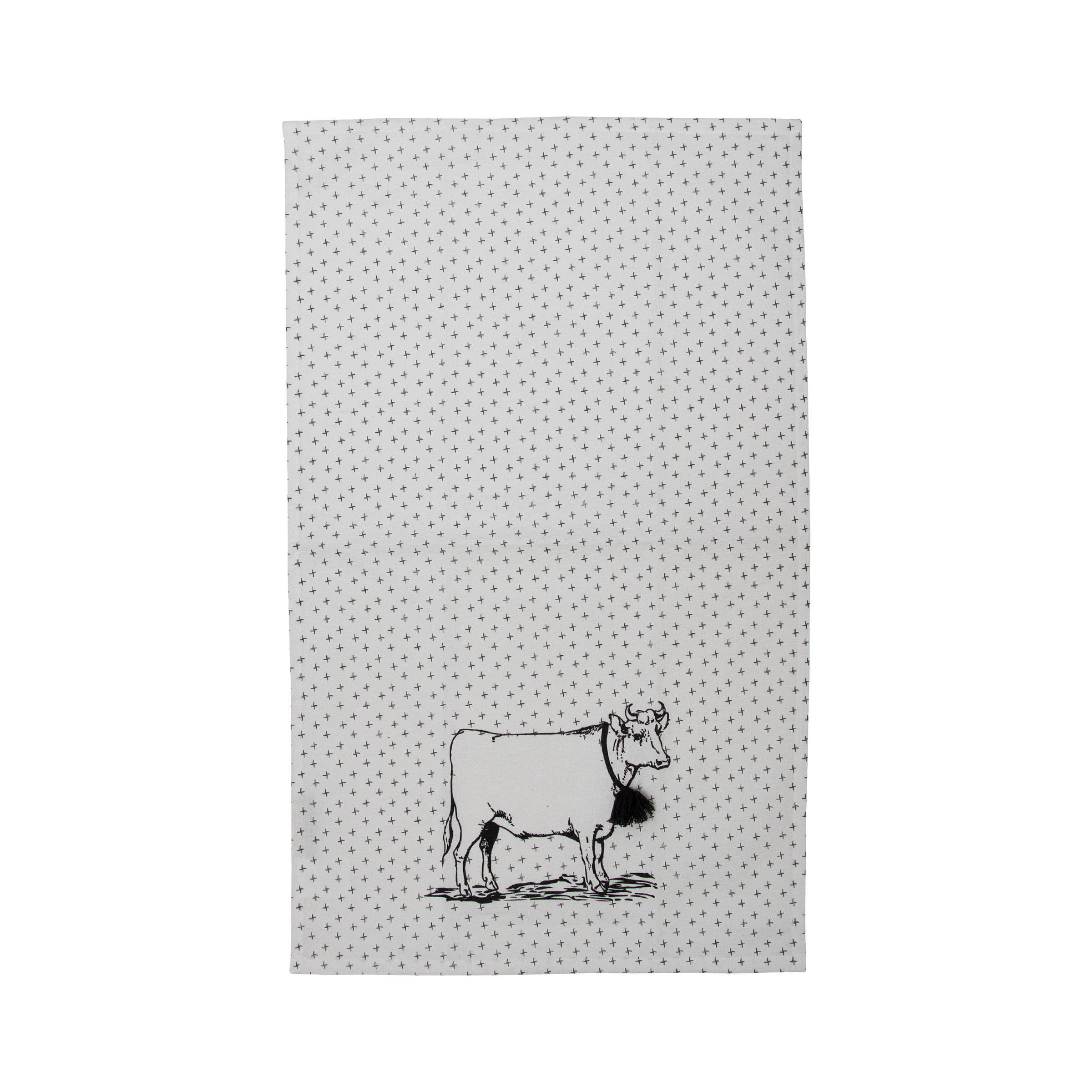 Foreside Home & Garden - Wholesale Tea Towel - Logan Set 3 Farm Design Kitchen Tea Towel with Tassels9