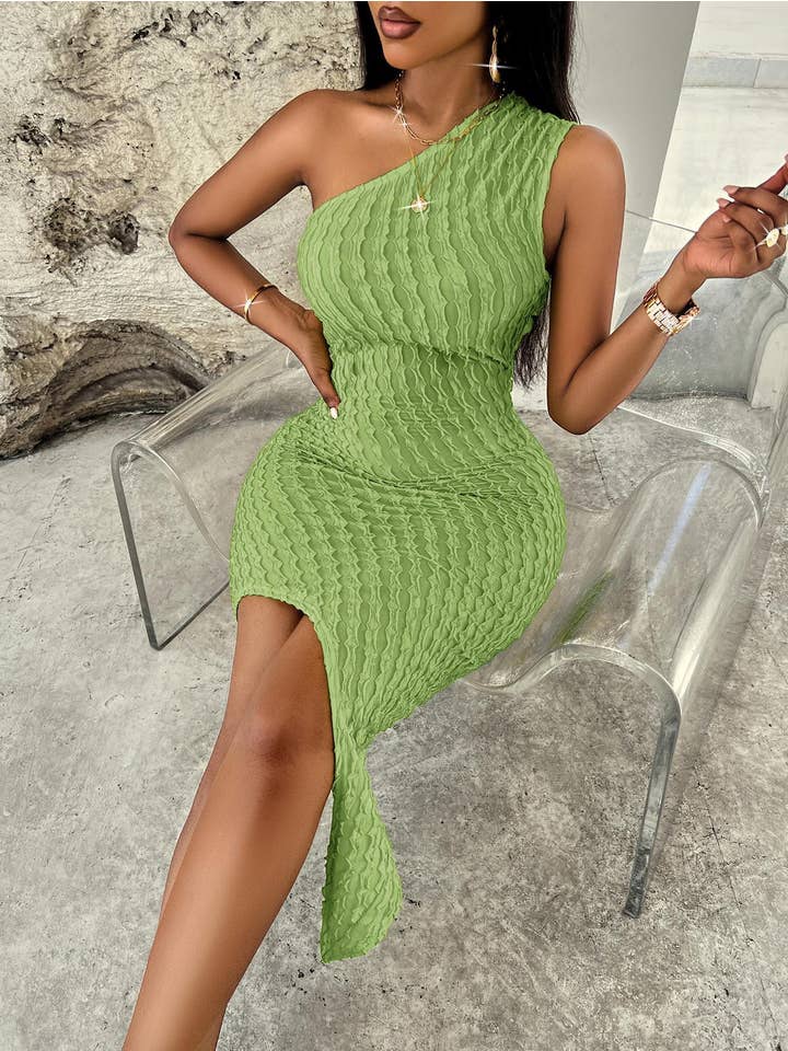 Sweetkama - Vente Robe – femme - Robe midi sans manches à une épaule pour femmes 241LQ54013-A88814