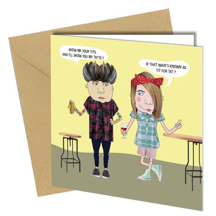 Close to the Bone Greeting Cards and Gifts - Venta al por mayor Tarjetas de felicitación - #1440 Teta por tatuaje