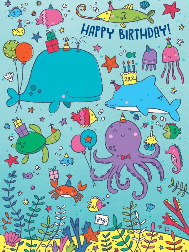 Cartão Ocean Life Glitter por atacado de Paper House Productions