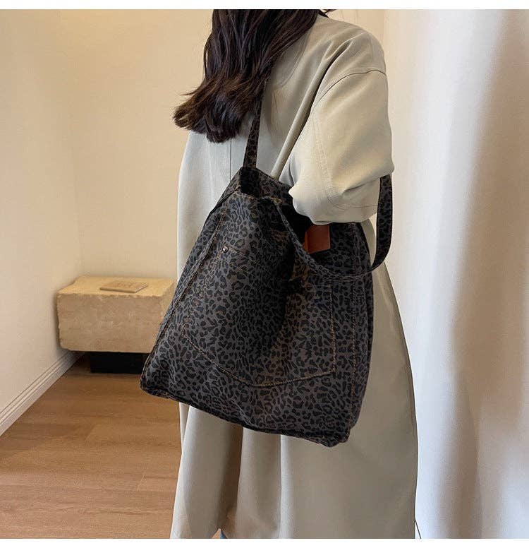Dipped Shop - Wholesale Tote Bag - Women's - Leopard Print Large Capacity Tote Bag Shoulder Bag DPB162511