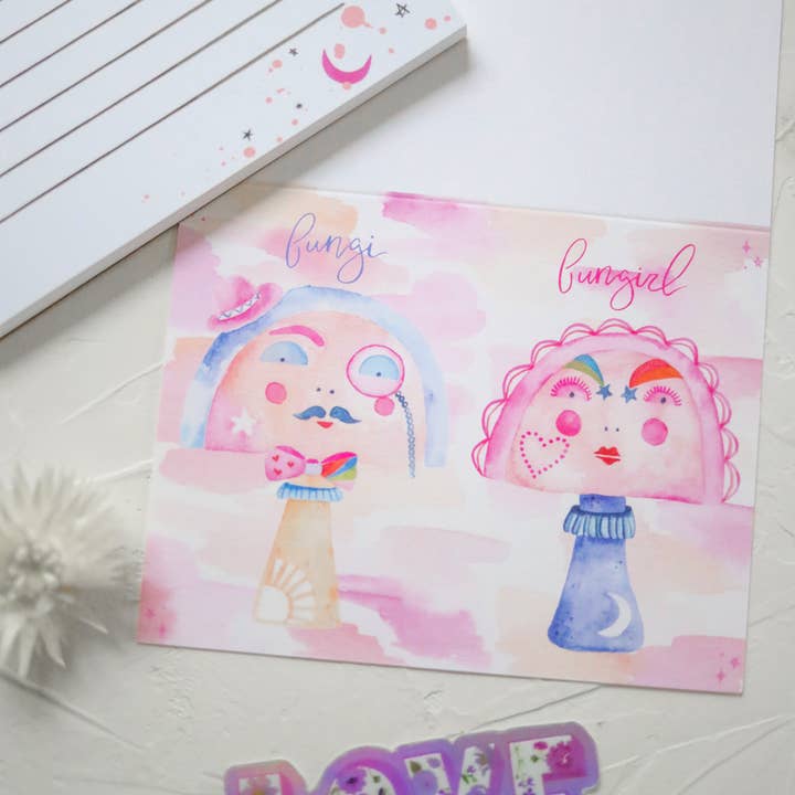 Stephanie Tara Stationery - Wholesale Sticker - Holographic Retro Floral Love Sticker1