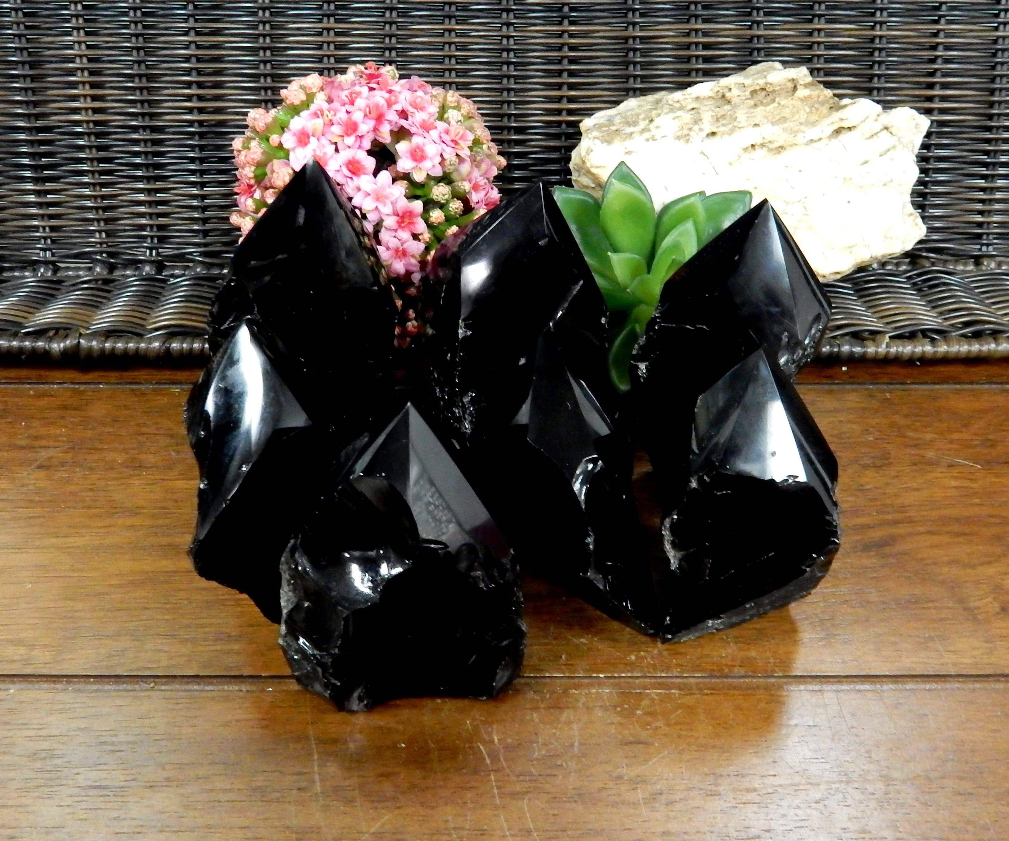Rock Paradise - Wholesale Spiritual Stone/Crystal - Crystal Black Obsidian Semi Polished Points By Weight8