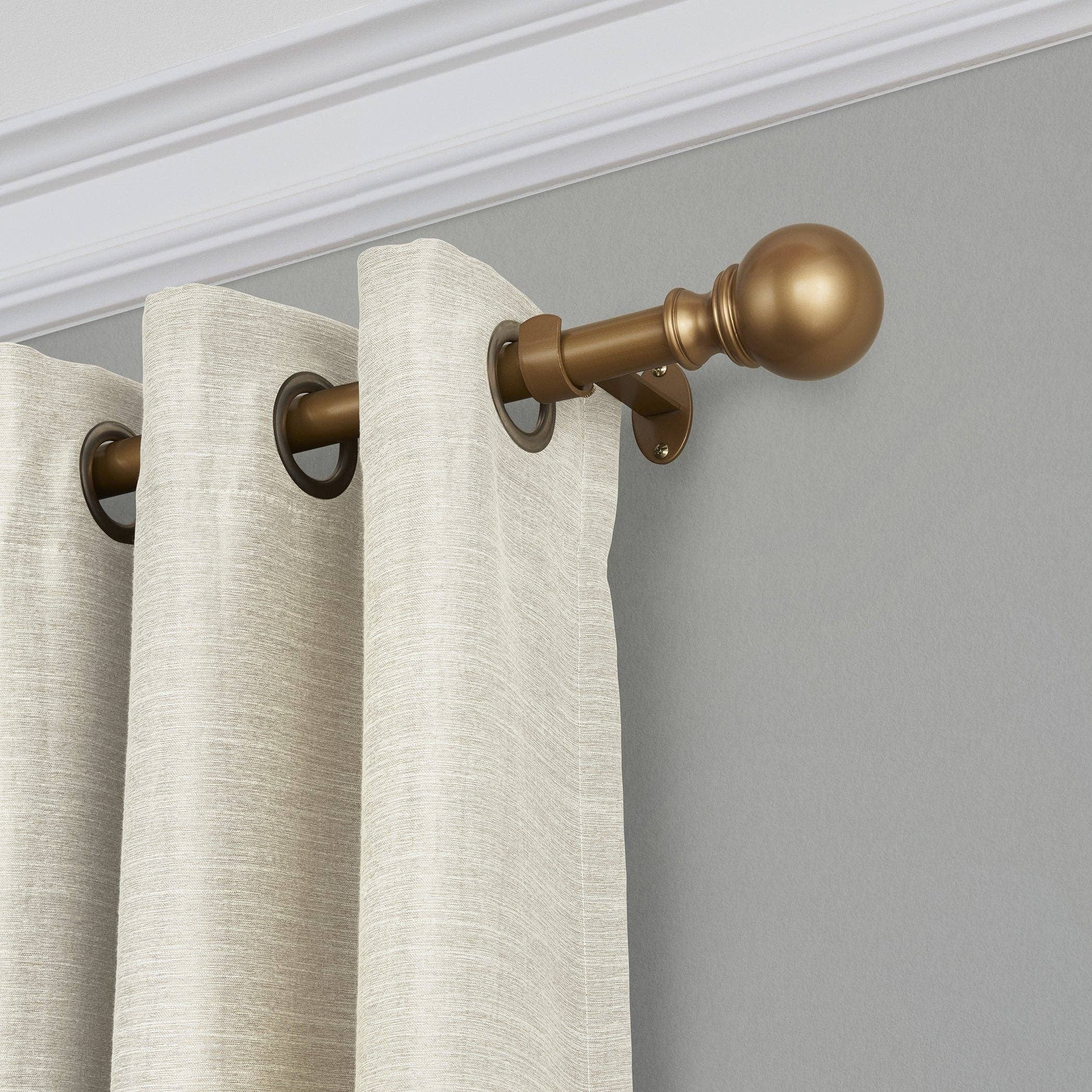 Threadmade Home - Wholesale Curtain Rod - Cordelia 1" Window Drapery Single Curtain Rod with Globe Ball Finial10