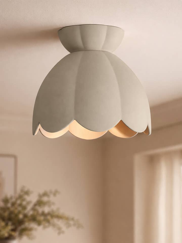 Vallea Ceramic Ceiling Light | Large Minimalist Flush Mount for wholesale by LYSlightlab