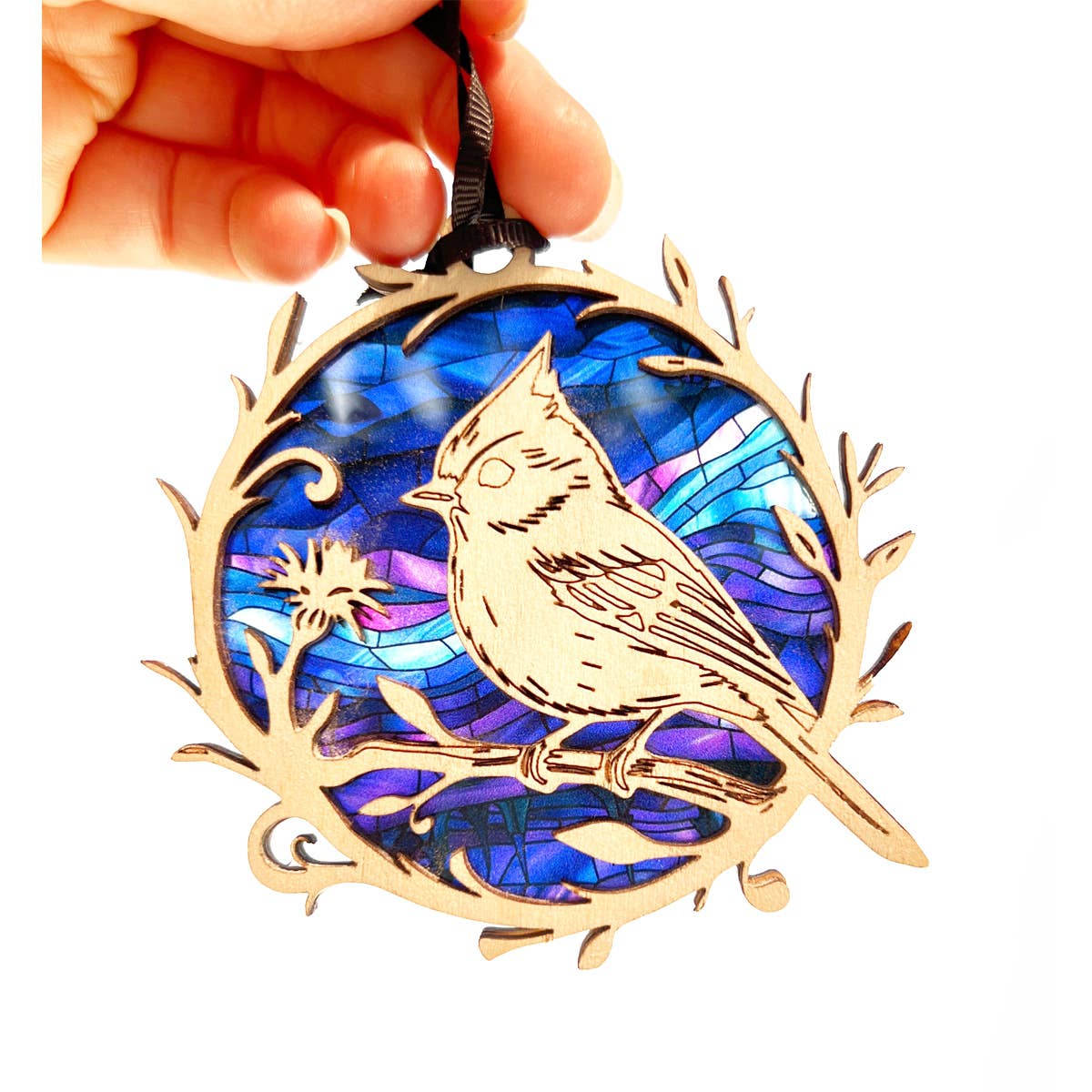 Squirrel Tacos Papercuts - Wholesale Ornament - Tufted Titmouse Bird Lover Ornament -Holiday Suncatcher Gift2