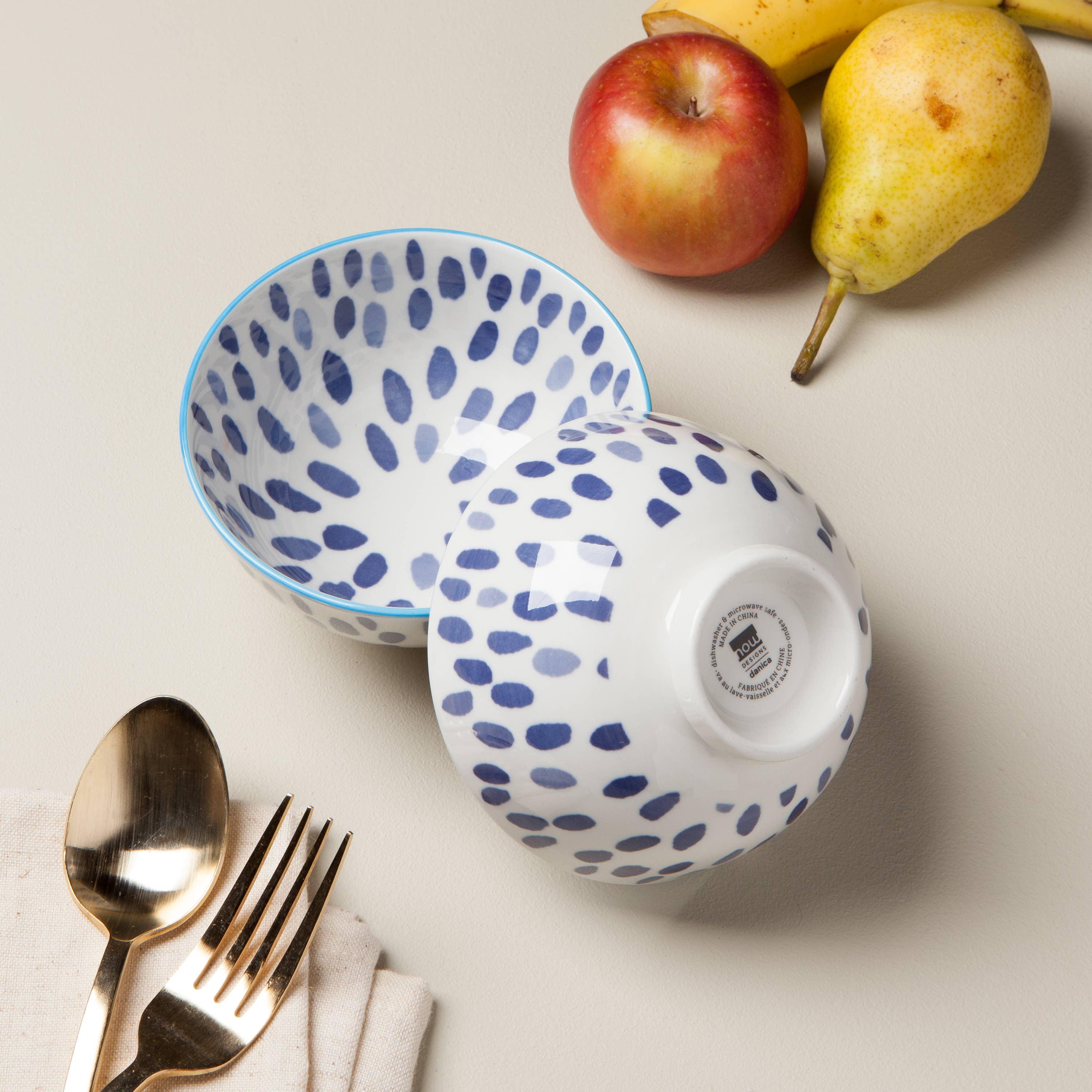 Now Designs by Danica - Wholesale Bowl - Blue Spots Stamped Bowl 4 inch1