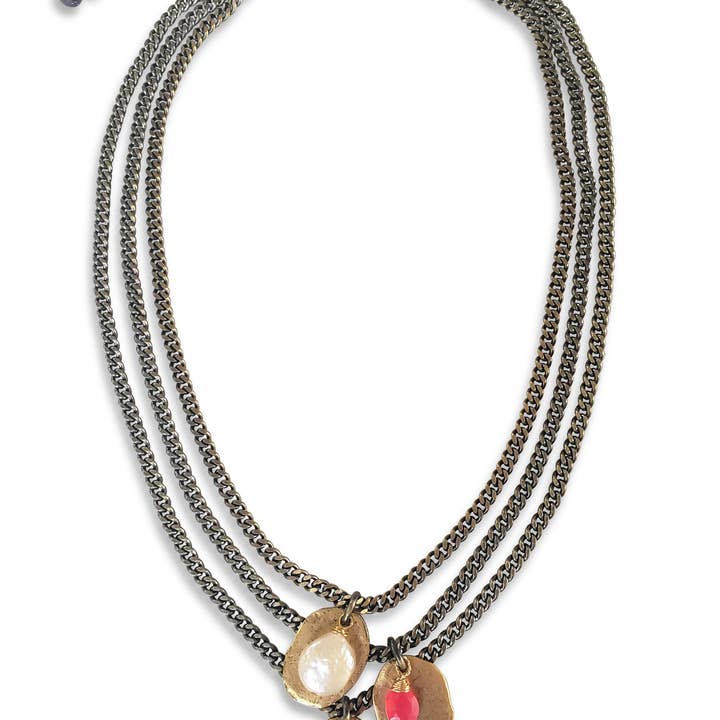 Maya Rock - Dreifache Kette Halskette für den Großhandel von Ilze Jewelry