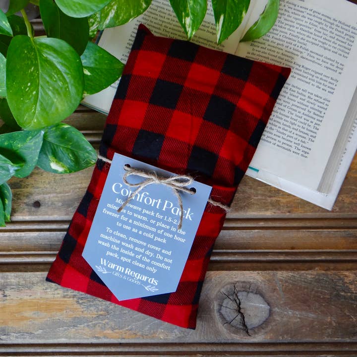Warm Regards Gifts and Goods - Wholesale Heating Pad - Washable Microwavable Reusable Heating Pad Red Buffalo Plaid