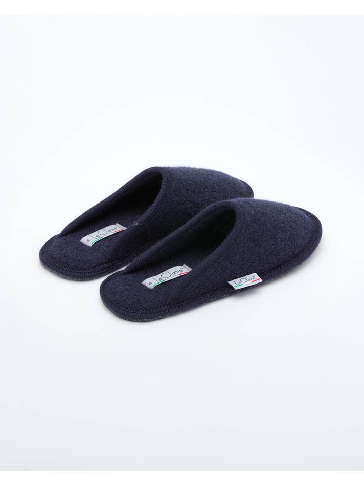Le Clare - Wholesale Slippers - Women's - Women's Boiled Wool Stella Slipper Navy2
